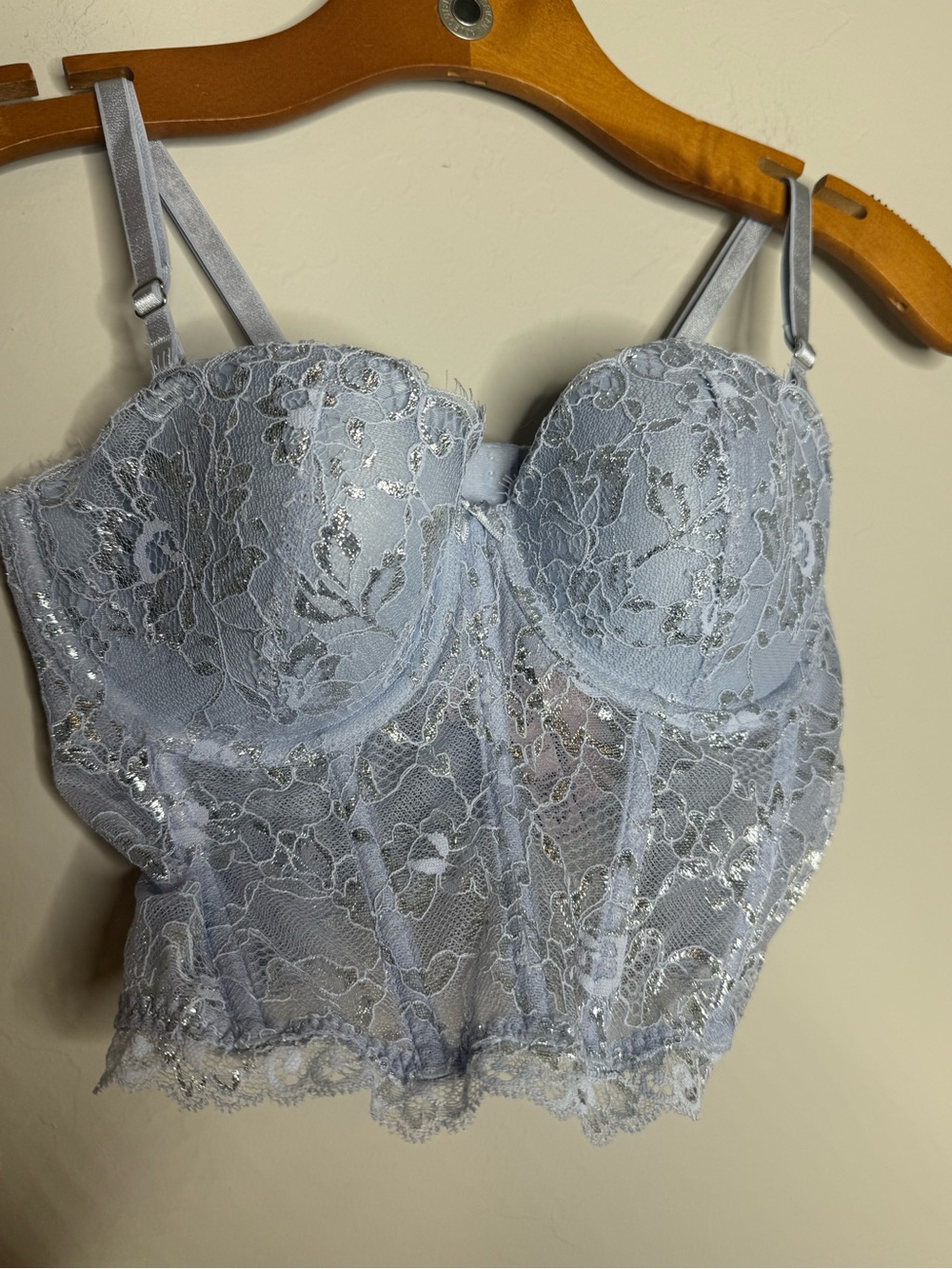 VS Dream Angels bustier lace lavender size 34C convertible - Picture 3 of 6